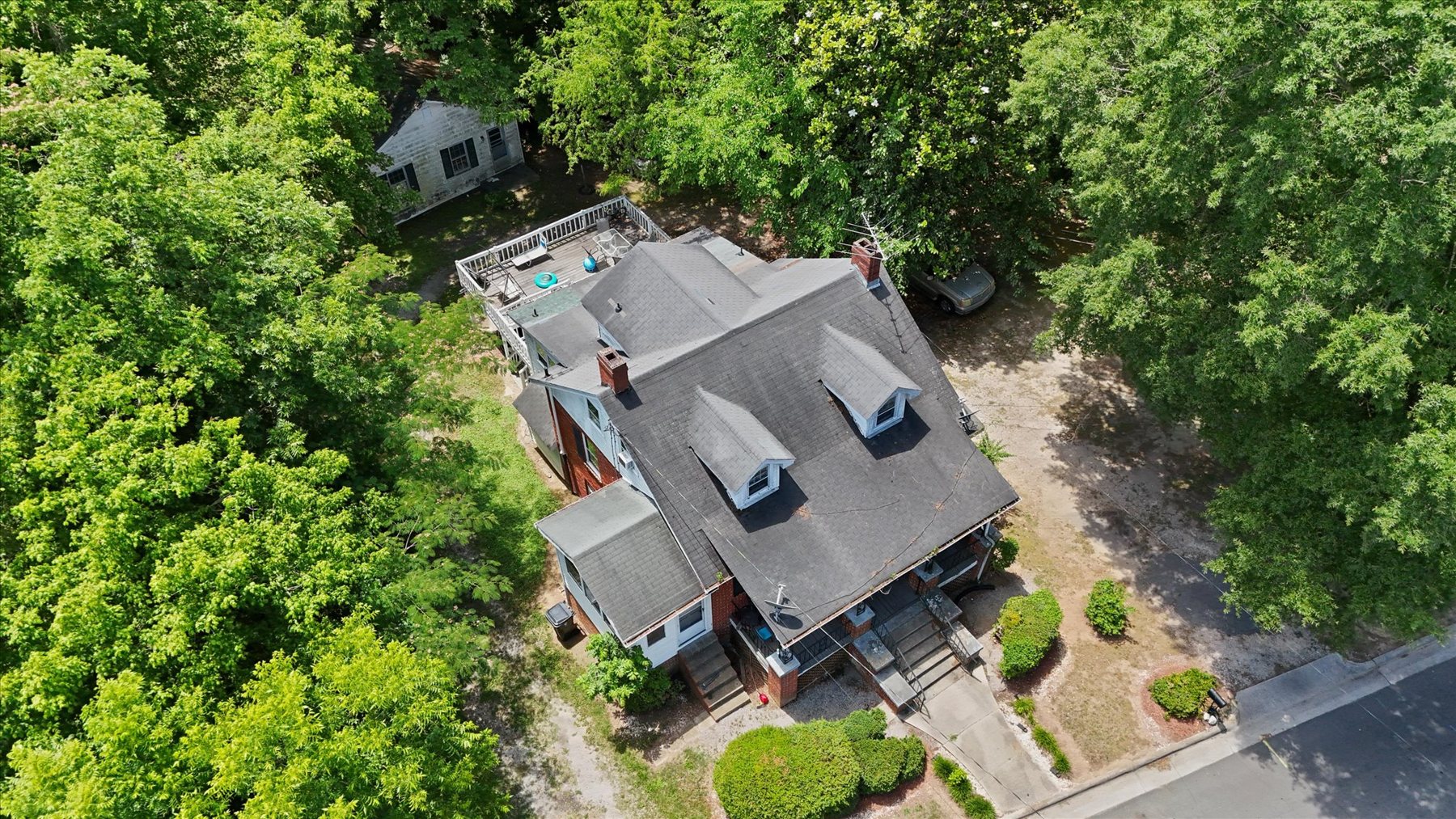 Aerial view of the main home